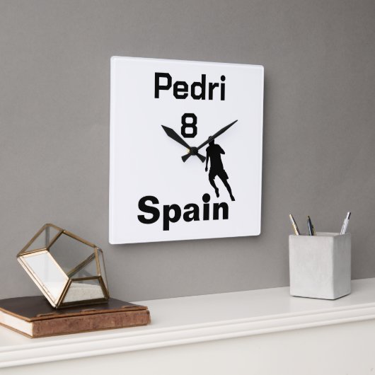 サッカースペインの、カスタマイズ可能 スクエア壁時計 (オフィス)