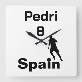 サッカースペインの、カスタマイズ可能 スクエア壁時計