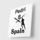 サッカースペインの、カスタマイズ可能 スクエア壁時計 (傾斜)