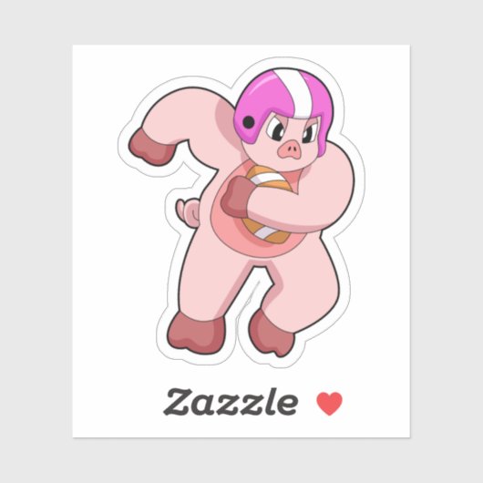 サッカースポーツで豚 シール (シート)