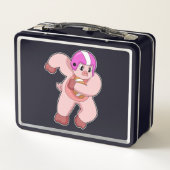 サッカースポーツで豚 メタルランチボックス (裏面)