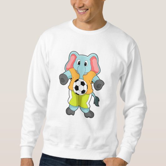 サッカースポーツで象 スウェットシャツ (正面)