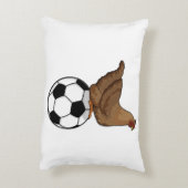 サッカースポーツで鶏を飼う アクセントクッション (裏面(縦))