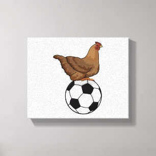 サッカースポーツで鶏を飼う キャンバスプリント