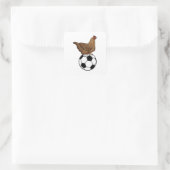 サッカースポーツで鶏を飼う スクエアシール (バッグ)