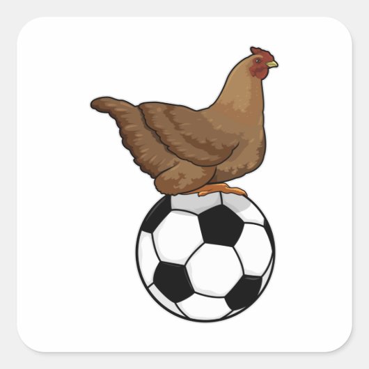 サッカースポーツで鶏を飼う スクエアシール (正面)