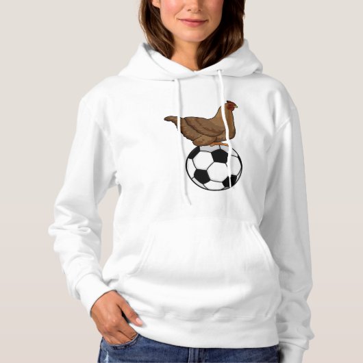 サッカースポーツで鶏を飼う パーカ (正面)