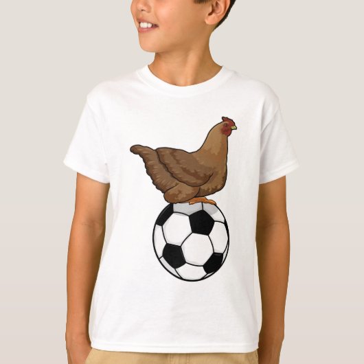 サッカースポーツで鶏を飼う Tシャツ (正面)