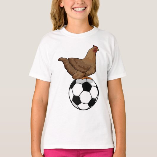 サッカースポーツで鶏を飼う Tシャツ (正面)