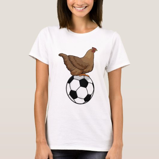 サッカースポーツで鶏を飼う Tシャツ (正面)