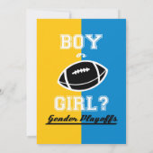 サッカースポーツのジェンダーリビール招待状 招待状 (裏面)