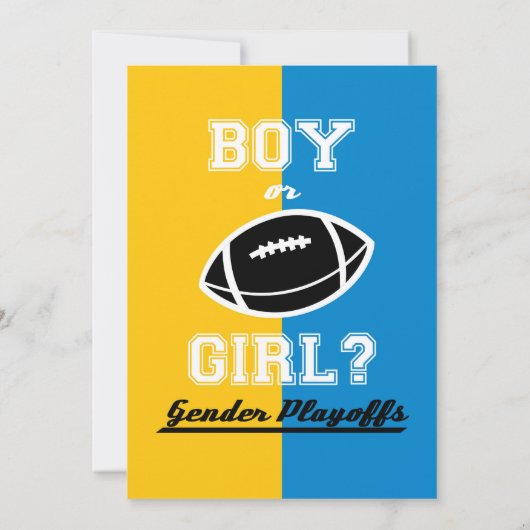 サッカースポーツのジェンダーリビール招待状 招待状 (裏面)