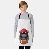 サッカースポーツのネズミ エプロン (着用した状態)