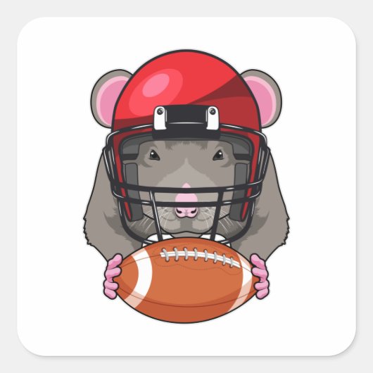サッカースポーツのネズミ スクエアシール (正面)