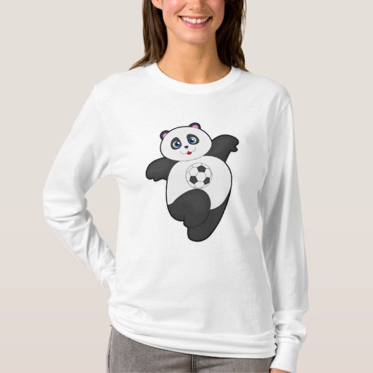 サッカースポーツのパンダ Tシャツ (正面)