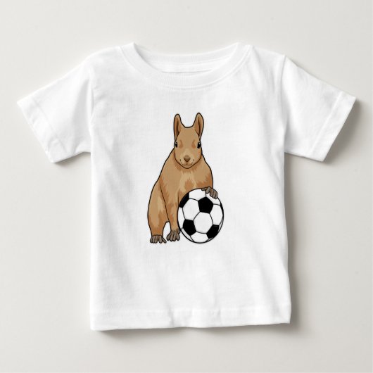 サッカースポーツのリス ベビーTシャツ (正面)
