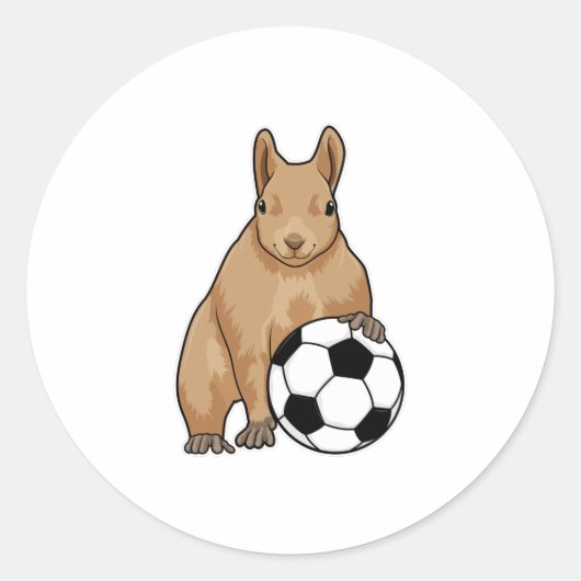 サッカースポーツのリス ラウンドシール (正面)