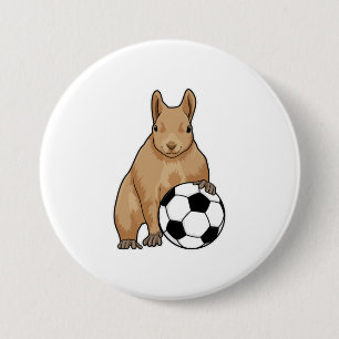 サッカースポーツのリス 缶バッジ