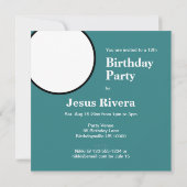 サッカースポーツをテーマにしたお誕生日ケーキ 招待状 (裏面)