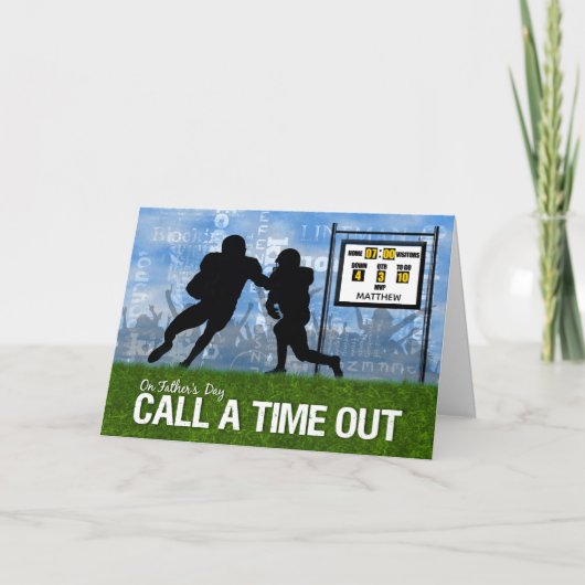 サッカースポーツをテーマにした父の日の名前 カード (正面)