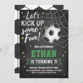 サッカースポーツゲーム誕生日パーティーの招待状 招待状 (正面/裏面)