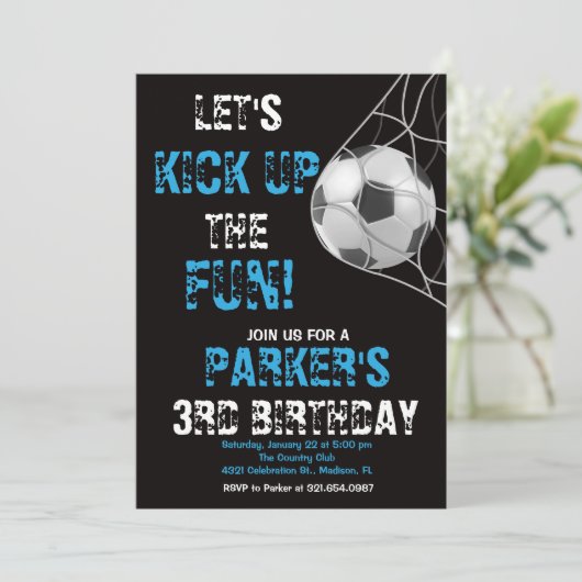 サッカースポーツゲーム誕生日パーティー 招待状 (スタンド正面)