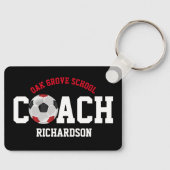 サッカースポーツコーチ – 赤 キーホルダー (正面)