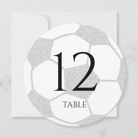 サッカースポーツシルバーテーブルナンバー 招待状 (正面)