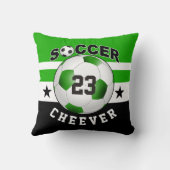 サッカースポーツジャージー名前をカスタムする番号|緑 クッション (裏面)