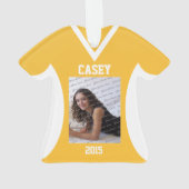 サッカースポーツジャージー金ゴールド（写真あり） オーナメント (裏面)