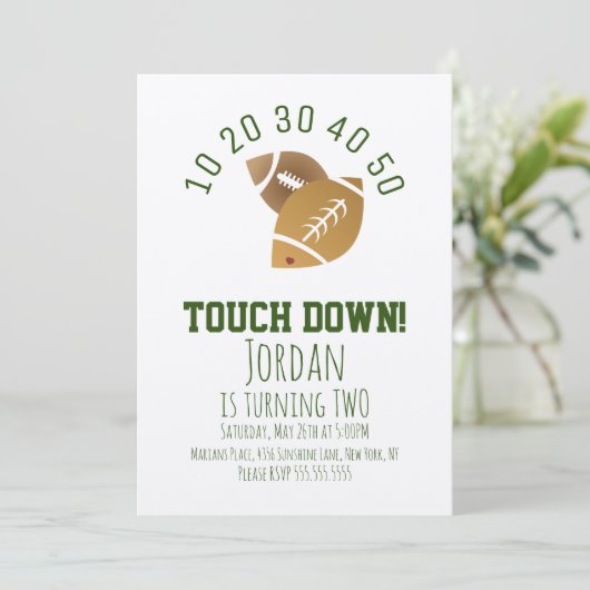 サッカースポーツタッチダウンテールゲーティング誕生日クラフト 招待状 (スタンド正面)