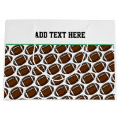 サッカースポーツチームプレーヤーファンブラウングリーンホワイト ラージペーパーバッグ (正面)