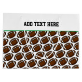 サッカースポーツチームプレーヤーファンブラウングリーンホワイト ラージペーパーバッグ (裏面)