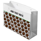 サッカースポーツチームプレーヤーファンブラウングリーンホワイト ラージペーパーバッグ (裏面アングル)