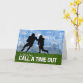 サッカースポーツテーマ父の日 カード (黄色い花)