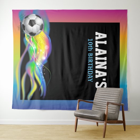 サッカースポーツバーバルミツワーフォトオペバックドロップ タペストリー (インサイチュ(横))