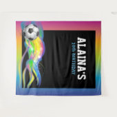 サッカースポーツバーバルミツワーフォトオペバックドロップ タペストリー (正面(横))