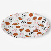 サッカースポーツパターン ペーパープレート (アングル)