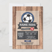 サッカースポーツパーティーサッカーボール誕生日招待状 招待状 (正面)