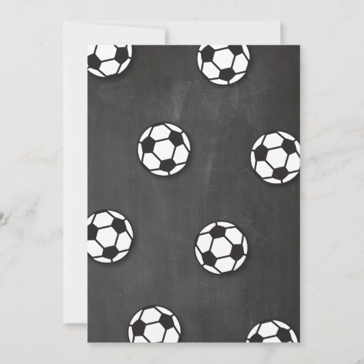 サッカースポーツパーティーサッカーボール誕生日招待状 招待状 (裏面)