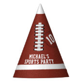 サッカースポーツパーティー名と年齢子供の誕生日 パーティーハット (正面)