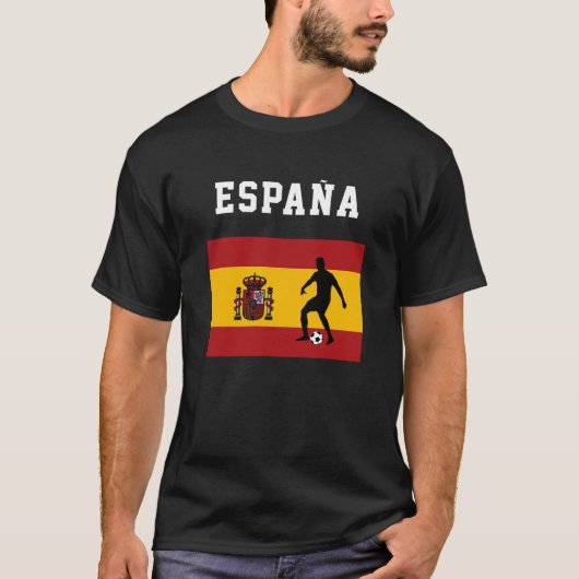 サッカースポーツファンスペインスペインの国旗 Tシャツ (正面)