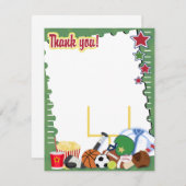 サッカースポーツファン4x5フラットサンキューノート 招待状 (正面/裏面)