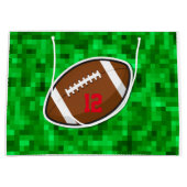 サッカースポーツプレイヤーNUMBERグリーンフィールド ラージペーパーバッグ (正面)