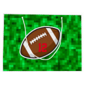 サッカースポーツプレイヤーNUMBERグリーンフィールド ラージペーパーバッグ (裏面)