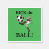 サッカースポーツプレーヤーコーチ誕生日パーティー スタンダードカクテルナプキン (正面)