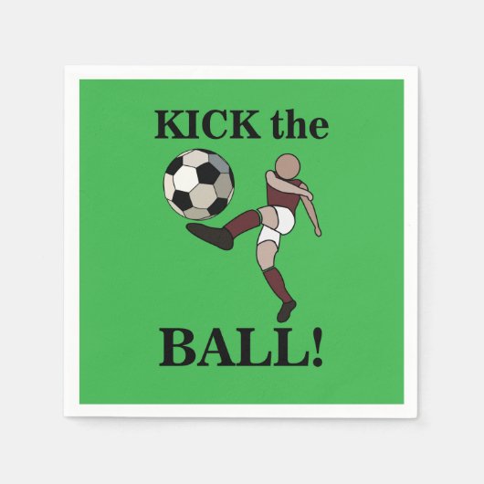 サッカースポーツプレーヤーコーチ誕生日パーティー スタンダードカクテルナプキン (正面)