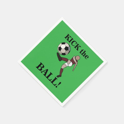 サッカースポーツプレーヤーコーチ誕生日パーティー スタンダードカクテルナプキン (角)