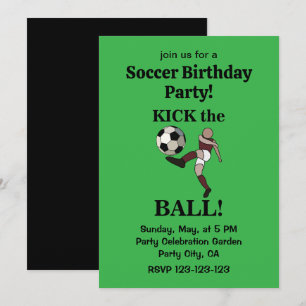 サッカースポーツプレーヤーコーチ誕生日パーティー 招待状