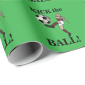 サッカースポーツプレーヤーコーチ誕生日 ラッピングペーパー (ロールコーナー)